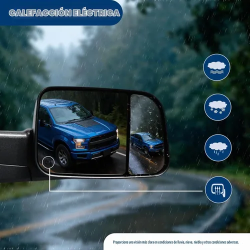 Vista 7 de AERDM Nuevo espejo de remolque con carcasa negra y sensor de temperatura para Ram 1500 2009-2015, Ram 2500 3500 2010-2015, espejos de remolque