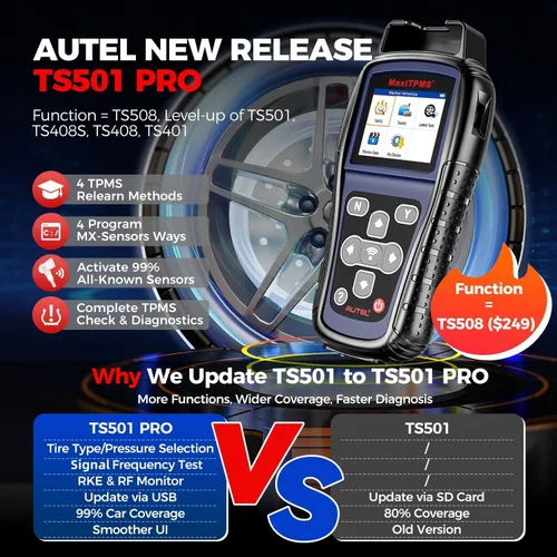 Vista 2 de Autel MaxiTPMS TS501 PRO herramienta de programación TPMS, igual que TS508, herramienta de reaprendizaje TPMS 2025 más nueva que TS501 TS408S
