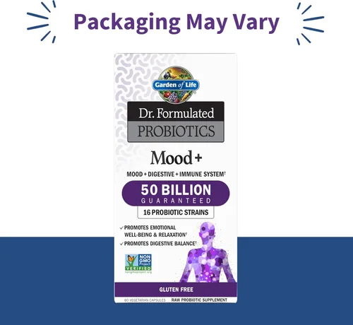 Vista 2 de Garden of Life Dr. Formulated Probiotics Mood+ - Promueve la salud emocional, la relajación, el equilibrio digestivo - Suplemento probiótico sin