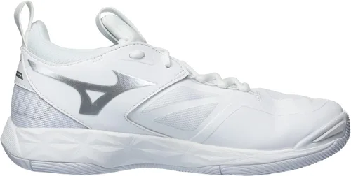 Vista 7 de Mizuno Wave Momentum - Tenis de voleibol para mujer 7 1 2 0750, color blanco y plateado, talla 7.5 de EE. UU