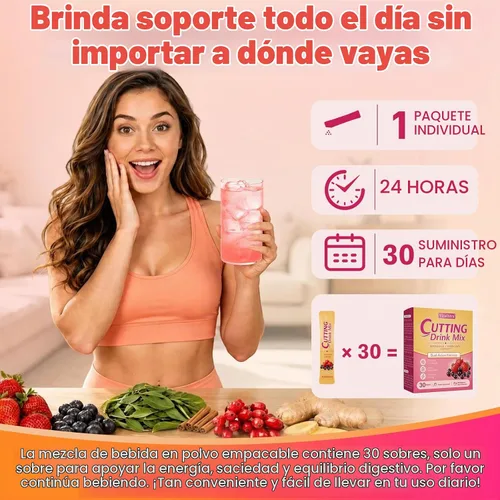 Vista 7 de Mezcla de bebida de corte con berberina, cromo, FOS, yerba mate y 5-HTP, 30