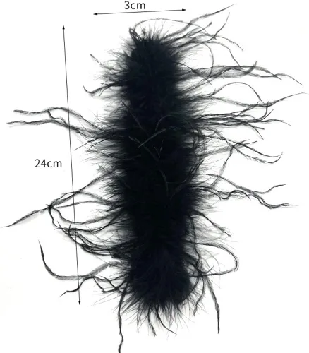 Vista 2 de IKASEFU Pulsera de pluma de avestruz natural para muñeca, accesorios para el cabello, disfraz de fiesta