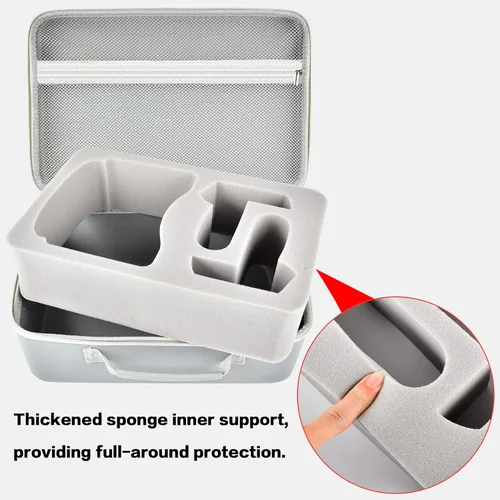 Vista 4 de Hard Carrying Case for Meta for Oculus Quest 2 All-in-One VR Gaming Headset and Touch Controllers, Travel Storage Bag with Silicone Face Cover &