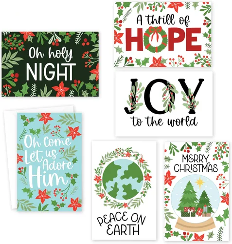 Vista 11 de Hadley Designs Tarjetas de Navidad Cristianas Con Sobres Religiosos - 24 Tarjetas de Navidad Religiosas en Blanco de la Natividad con Jesús