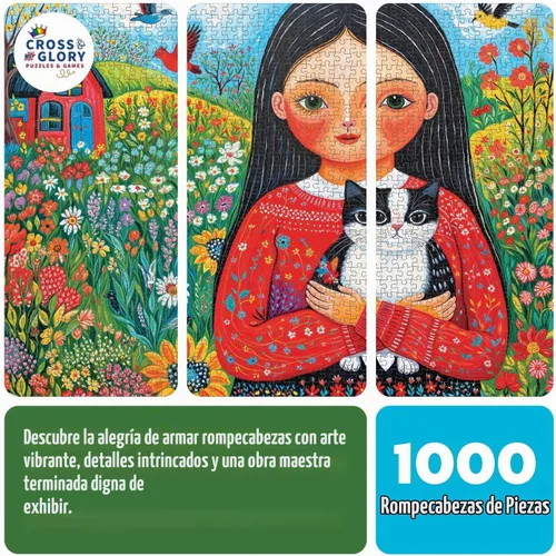 Vista 6 de Cross & Glory - Rompecabezas de 1000 piezas para adultos Un jardín de Un jardín de maravillas