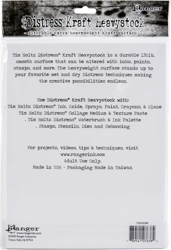 Vista 2 de Ranger Tim Holtz Distress Kraft Heavystock 10/Pkg-8.5" X11