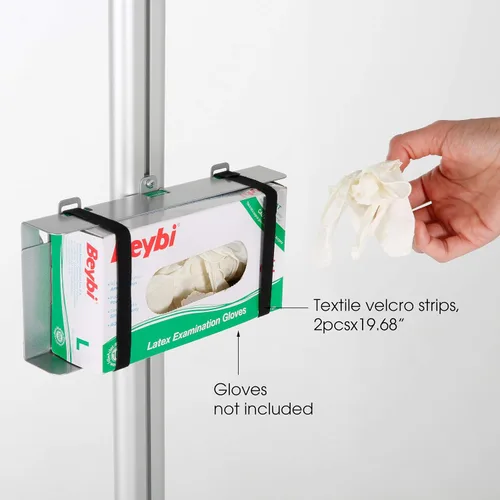 Vista 3 de M&T Displays Soporte universal de suelo para caja de productos sanitarios, máscara facial, guante desechable, tejido facial, hospital, con carga