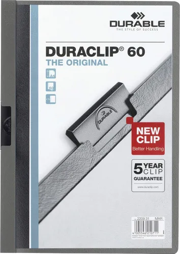 Vista 7 de DURABLE Cubierta de vinilo DuraClip con clip, carta, capacidad para 30 páginas, transparente/azul oscuro (220307)