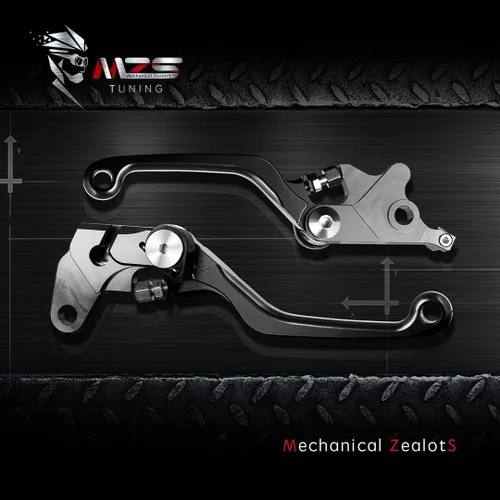 Vista 6 de MZS - Palancas de embrague y freno ajustables para motocicleta todo terreno, color negro, con mecanizado CNC, compatibles con YZ65 2018-2025 / YZ80