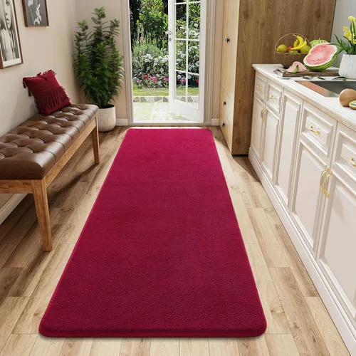 Vista 67 de AROGAN Alfombra Shag de Pasillo de 2 x 4 pies para pasillos, alfombras lavables con espuma viscoelástica para dormitorio, entrada