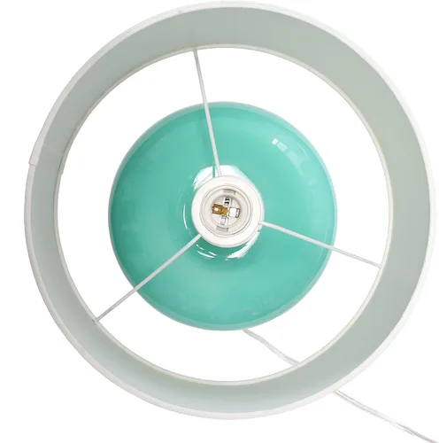 Vista 5 de Elegant Designs LT1127-AQU - Lámpara de mesa de 15.25 pulgadas con pantalla de tela blanca, moderna y contemporánea, con huevo de cerámica, estándar