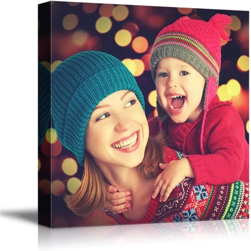 Vista 9 de NWT Impresiones en lienzo personalizadas con tus fotos para la familia, cuadros de lienzo personalizados para pared para imprimir enmarcados de 10 x