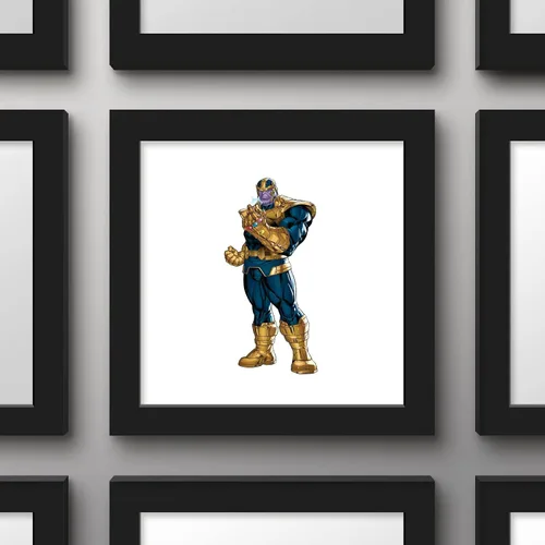 Vista 3 de Trends International Gallery Pops Marvel Comics Avengers - Póster de pared de Thanos, 12 x 12 pulgadas, versión enmarcada en negro