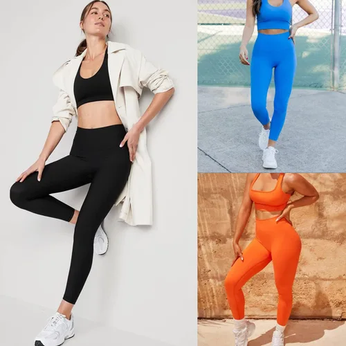 Vista 5 de JQ JQAMAZING Leggings de cintura alta sin costuras para mujer, suaves, elásticos, opacos, pantalones de yoga