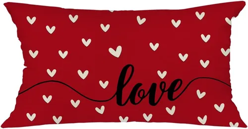 Vista 10 de GEEORY GW05-12 - Juego de 2 fundas de almohada para el día de San Valentín de 12 x 20 pulgadas, fundas de almohada decorativas con corazones rosados