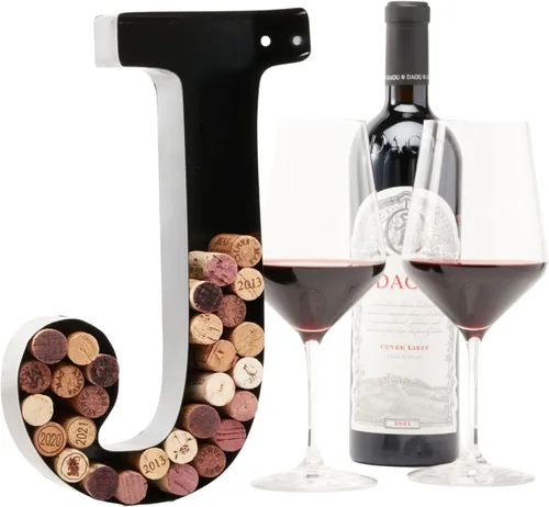 Vista 16 de Soporte de corcho con letra de vino (C) Arte decorativo de pared