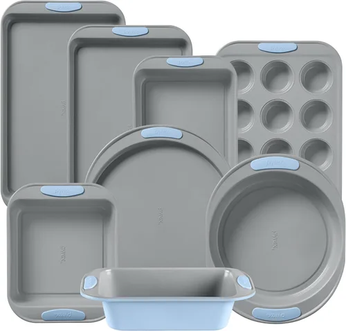 Vista 9 de Pyrex Juego de utensilios para hornear de metal de 3 piezas, color cerúleo Cerulean
