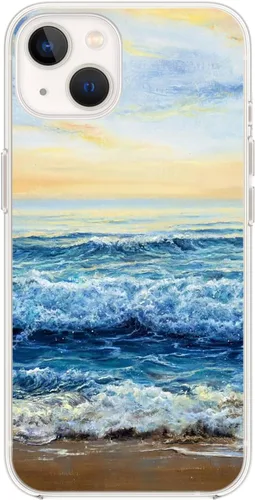 Vista 4 de Blingy's Funda para iPhone 14, bonito patrón de cerezas, estilo tropical, diseño tropical, funda protectora transparente de TPU suave de 6.1 Cerezas