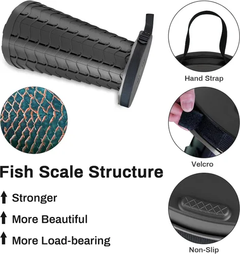 Vista 4 de FoldingStool colorido cuerpo taburete plegable portátil capacidad de carga máxima 397 libras, taburetes plegables telescópicos taburetes retráctiles