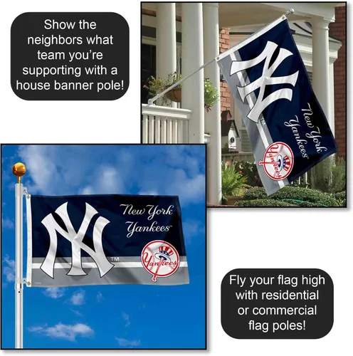 Vista 3 de WinCraft Bandera de NY Yankees Logo Insignia de 3 x 5 pies con ojal