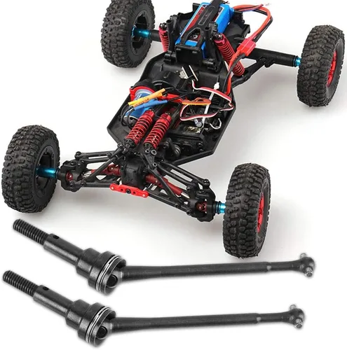 Vista 4 de Eje de transmisión de automóvil a control remoto, eje de transmisión frontal de metal para modelos a escala 1/12, juego de 2 piezas para aficionados