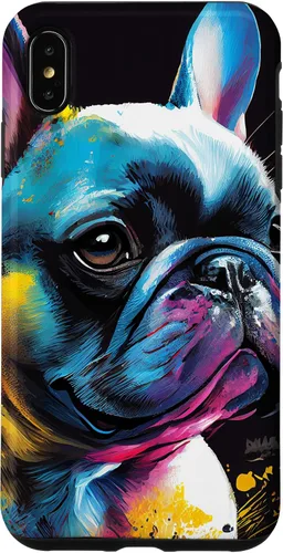 Vista 11 de French Bulldog Puppy Colorful Illustration Graphic Case for iPhone 17