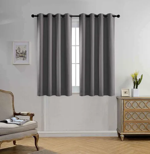 Vista 34 de Miuco paneles de cortina de oscurecimiento con arandelas, cortinas opacas con textura para salón, juego de 2