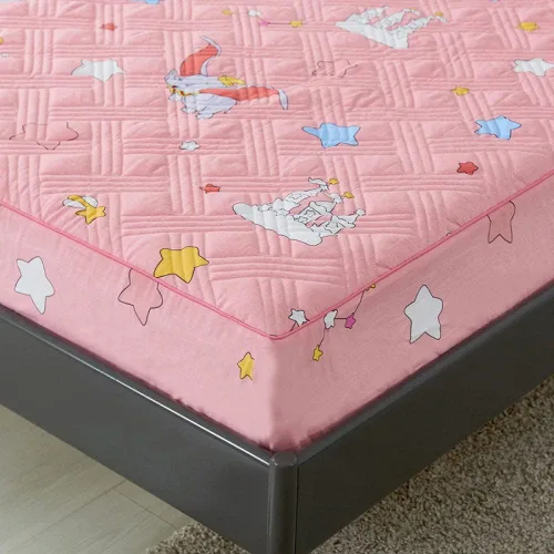 Vista 2 de Juego de cama transpirable para niños y niñas, sábanas bajeras gruesas acolchadas estampadas, para habitación de adultos, tamaño individual, doble
