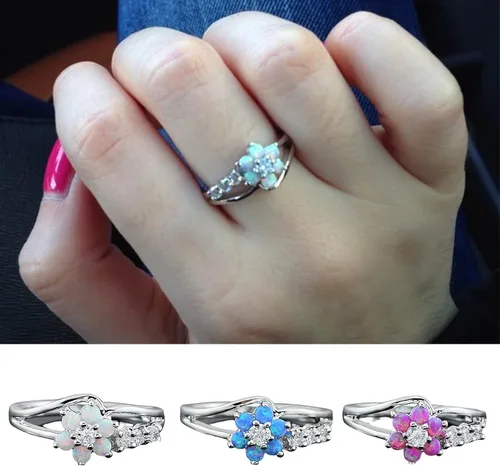 Vista 29 de Iumer - Anillo de zircón de dos piezas con incrustaciones de diamantes de imitación artificiales para mujer, talla 6-10.