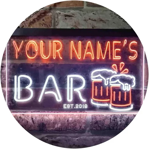 Vista 25 de ADVPRO Letrero de neón LED personalizado con texto en inglés «Your Name Est Year» (12 x 8.5 pulgadas) st4s32-w1-tm-b