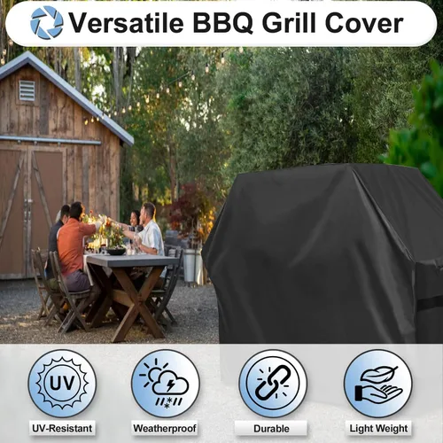 Vista 3 de OutdoorLines Cubierta Impermeable de Servicio Pesado para Parrilla BBQ - Cubiertas Universales para Parrilla de Barbacoa Resistentes a UV, Cubierta