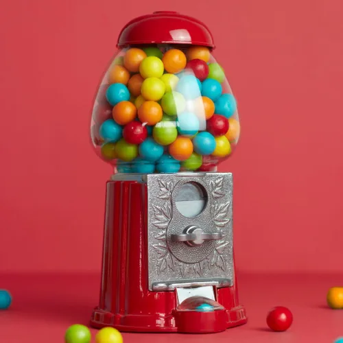 Vista 3 de Balvi Gumball Machine American Dream Red - Banco de monedas y dispensador para caramelos, chicles, chocolates, nueces