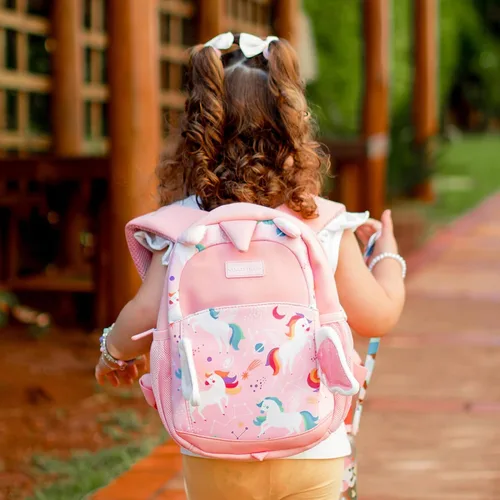 Vista 2 de mommore Mochila infantil de dibujos animados para niños y niñas de 2 a 4 años, Unicornio, Pequeño, Mochila de neopreno para niños pequeños