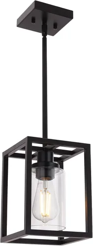 Vista 17 de MELUCEE Candelabro Industrial de 36.2 Pulgadas de Longitud para Isla de Cocina, Luminaria Rectangular de 5 Luces para Comedor Colgante con Acabado