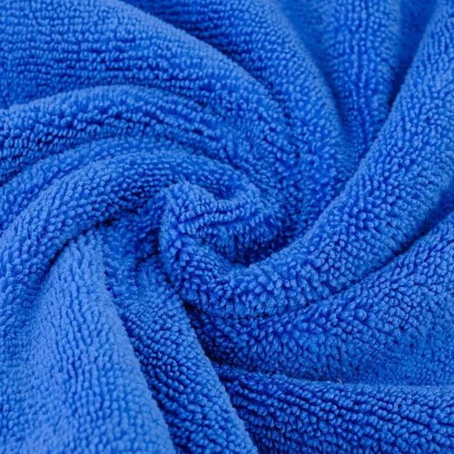 Vista 4 de POLYTE Toalla de limpieza de microfibra corte ultrasónico sin bordes (16 x 16, paquete de 24, premium, azul, gris, amarillo)