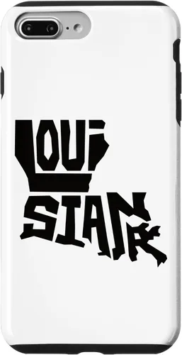 Vista 9 de iPhone 15 Patriotic Home State Map of Louisiana Text Art Shape Design Case