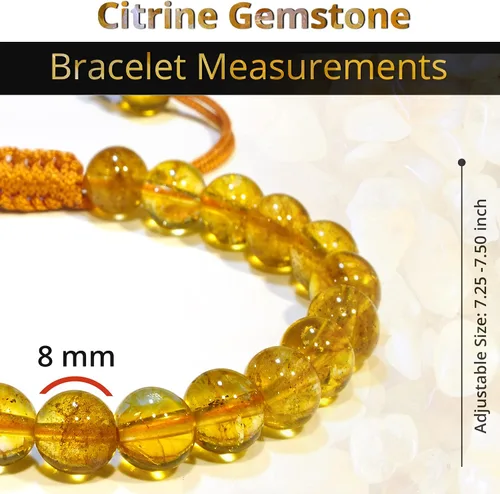 Vista 11 de Adjustable Crystal Bracelet – Gemstone Bead Bracelet with Adjustable Macrame String – Chic Gemstone Bracelet for Men and Women – 8mm Round Healing