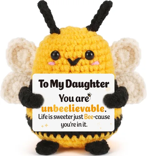 Vista 15 de LEJIAJINW - Regalos para tía para mujer, regalos de cumpleaños para tía de sobrina sobrina, linda abeja de ganchillo hecha a mano, regalo único