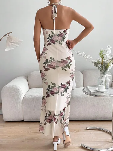 Vista 2 de Floerns Vestido largo sin mangas con estampado en toda la parte superior para mujer