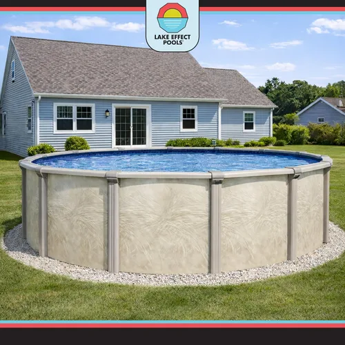 Vista 2 de Lake Effect Pools Paquete de piscina redonda 'Fallston' 15' Sobre el suelo