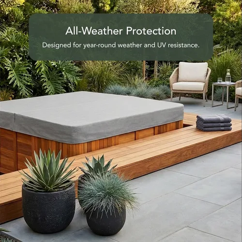 Vista 3 de Covermates Ultima - Funda cuadrada para bañera de hidromasaje, protector de spa resistente para todo tipo de clima, resistente a desgarros Poliéster