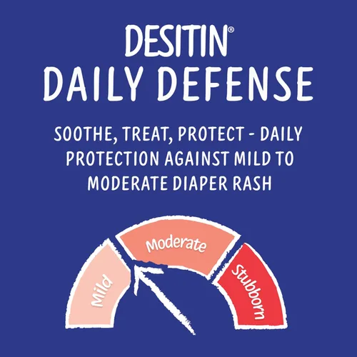 Vista 6 de Crema Desitin Daily Defense para sarpullido de pañales con óxido de zinc para tratar, aliviar y prevenir el sarpullido de pañales, hipoalergénica