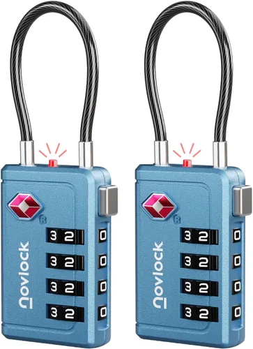 Vista 20 de Cerradura de equipaje aprobada por la TSA Indicador de inspección, combinación de 4 dígitos, aleación de zinc duradera para maletas, mochilas
