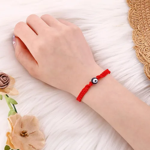 Vista 14 de SUMMER LOVE Handmade Jewelry Evil Eye Bracelets with Card,Black Red String Bracelets Kabbalah Protection Luck Amulet for Women Men Friends Pulseras