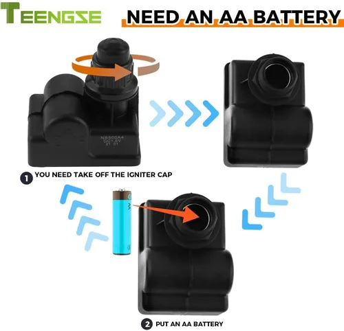 Vista 4 de Kit de encendido para parrilla con 4 electrodos para parrilla de propano Blackstone de 28" 1.5V Push Button Spark Igniter Set with 4 Ignition