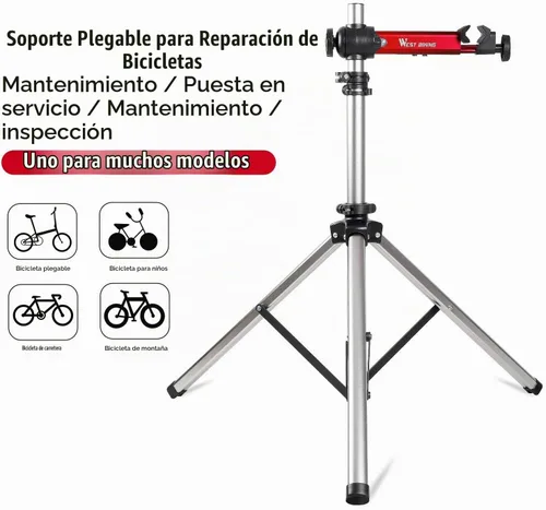 Vista 3 de West Biking Soporte de reparación de bicicletas (máximo 85 libras) – Soporte de trabajo plegable ajustable para bicicleta con liberación rápida