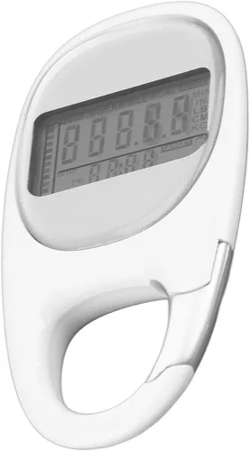 Vista 6 de Contador de pasos, podómetro 3D para caminar con clip, modo de ahorro de energía, pantalla LCD transparente, mosquetón simple, podómetro