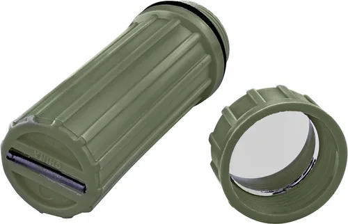 Vista 6 de SE Caja de almacenamiento impermeable verde 3 en 1 con espejo de señalización y pedernal Firestarter - CCH6-1GN