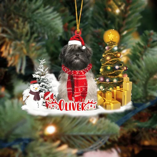 Vista 138 de NAZENTI Adorno personalizado de gato abisinio con árbol de pino, adorno de Navidad personalizado para perros amantes de las mascotas, colgante