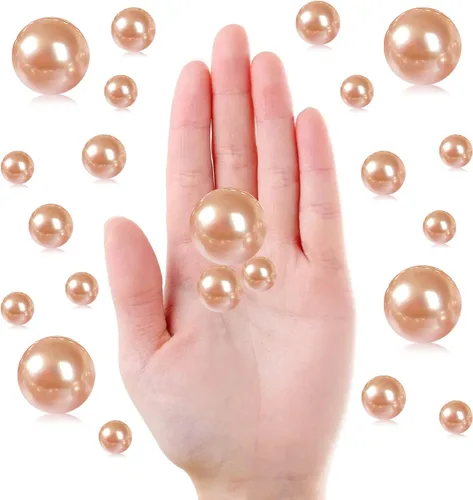 Vista 2 de 160 perlas para relleno de jarrón, perlas de maquillaje sin agujero, para soporte de brochas para decoración del hogar, boda, 10/14/20 (champán)